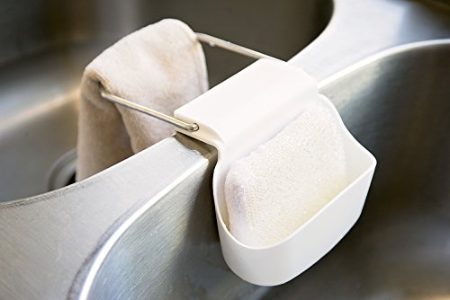 Evriholder Sink Caddy Sponge Holder With Dish Cloth Rod, White #TOP5