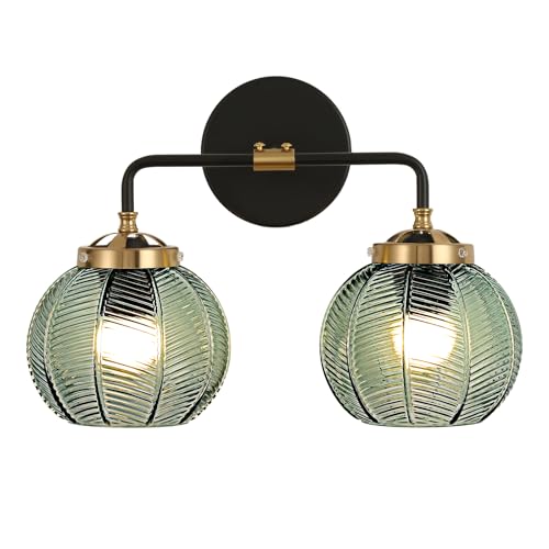 Eustace two-light green glass wall sconce