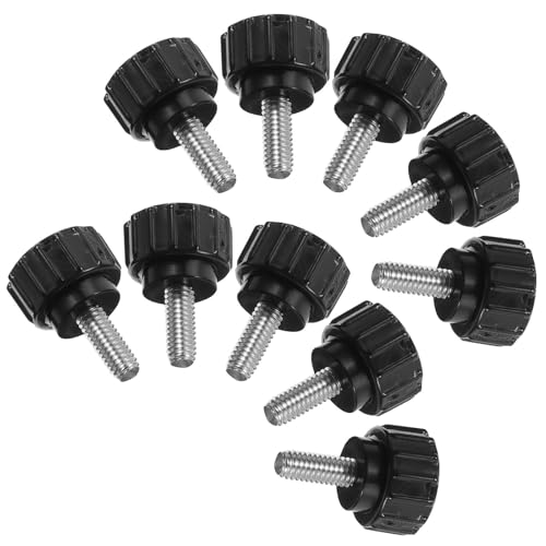 PRETYZOOM 10pcs M4x10mm Carbon Steel Thumb Screw Set with Knurled Round Head, Hand Tightening Screws for Monitor Mounting and Precision Industrial Use