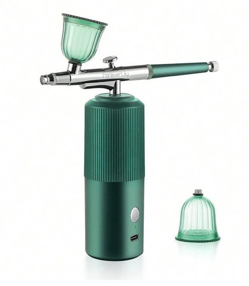 FOREVERLILY Cordless Airbrush Kit With Compressor,Portable Mini Airbrush Gun Set, Rechargeable Hanheld Airbrush For Nails,Painting,Makeup,Mode,Cake Decoration,Hair