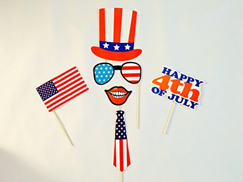 [Usa-Sales] 4Th Of July Photo Booth Props, Independence Day Party Decorations, Attached To The Sticks, By Usa-Sales Seller #TOP7