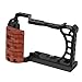Cage for Sony A6400 A6300 A6100 A6000, Aluminum Alloy Camera Cage with Wooden Handle, Full Cage with Cold Shoe for Arri Locating Hole, Compatible with Tripod Microphone Monitor