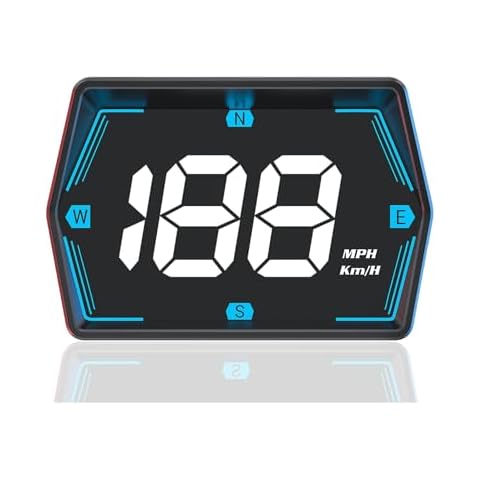 BLLYOGU Universal Car GPS Head Up Display - Digital Speedometer with LED Backlight, Overspeed Warning Alarm & Compass for All Cars in MPH/Km/h Cover