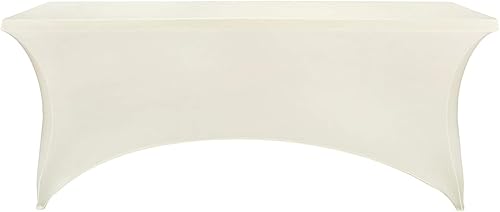 Miniatura 321 de FORLIFE Paquete de 6 manteles de elastano, de ajuste universal para mesas rectangulares de 6 pies, para patios, bodas, banquetes, fiestas