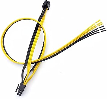 50+20cm/60+20cm Dual 6pin Power Cable for DELL2950 1470 Series Server Power Conversion Graphics Card Cables for Miner 60cm Main line 60cm Main line