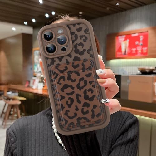 MOWIME Compatible with iPhone 15 Pro Max Case with Card Holder, Cheetah Print Shockproof Soft TPU Protective Cover Women Girls, Anti Scratch Wallet Case for iPhone 15 Pro Max 6.7 Inch, Brown by MOWIME - Used condition - Image 7