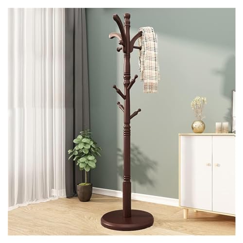 Perchero de madera maciza con 10 ganchos, colgador de ropa independiente para el hogar, dormitorio, entrada