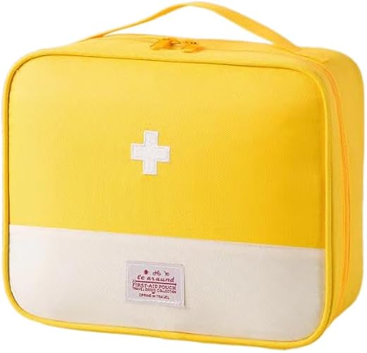 Jipemtra Red First Aid Bag Empty 1st Aid Bag Medical Travel Case First Responder Emergency Storage Compact Medicine Bags f...