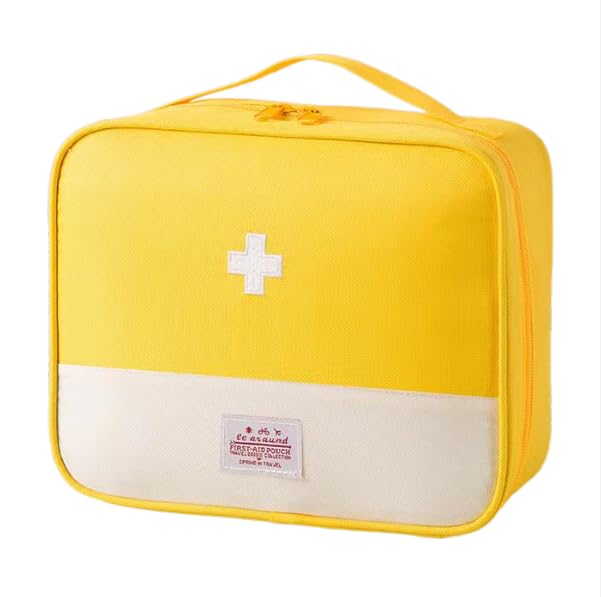 Jipemtra Red First Aid Bag Empty 1st Aid Bag Medical Travel Case First Responder Emergency Storage Compact Medicine Bags f...