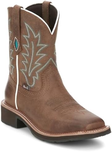 Justin Boots Women's Gypsy EMA Wide Square Toe 8in Top Boot Brown 7 B Review | Image 1