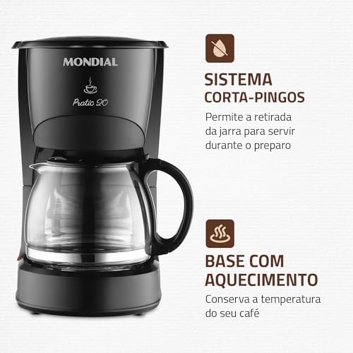 Cafeteira Elétrica Pratic 20X, Mondial, Preto, 600W, 110V - CN-01-20X
