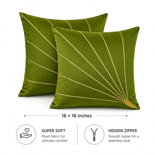Image of Noor Silk Cushion Covers Pack of 7 | 16x16 Inches, Green