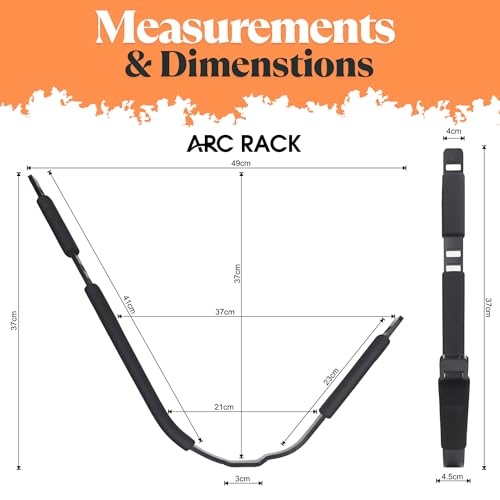 Arc Rack Kayak Roof Rack, 1 Pair of Heavy Duty 1/4 inch Solid Steel J-Bar Roof Carrier with 2 Ratchet Straps, 150 LBS Capacity. The Steel Formed J Shaped Cradle Design for Cars, SUVs, and Trucks by Arc Rack - Image 5