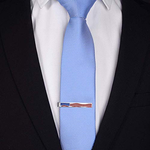 Hawson 2 Inch Tie Bar Clip For Men's Skinny Necktie - Us Flag #TOP1