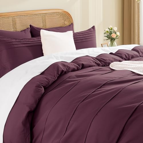 NEXHOME PRO Organic Cotton Duvet Cover Twin,Pleated,Burgundy by NEXHOME PRO - Used condition - Image 6