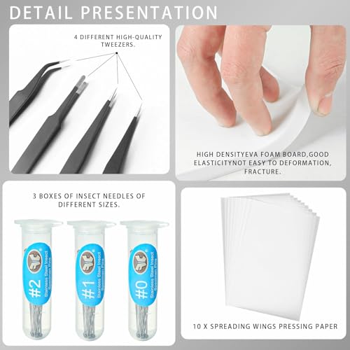 Image of 20 Pieces Insect Pinning Kit, Bug Pinning Kit for Science Classroom Science Education