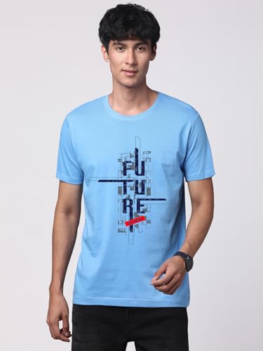Image of ADRO Men's Graphic Printed 100% Cotton T-Shirt - Regular Fit, Printed T-Shirts for Men