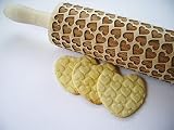 ROLLING PIN BIG HEARTS LASER ENGRAVED for EMBOSSED COOKIES VALENTINE'S DAY GIFT