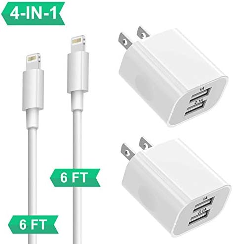 Phone Charger,YouCoulee Wall Charger Adapter MFI Certified Dual USB Wall Plug Chargers Block Cube for iPhone 8/7/6