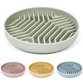 Slow Feeder Dog Bowls, Puzzle Silicone Dog Feeding Bowls with Suction Cups, Anti-Choking, Non-Slip Design, Reduces Boredom, Anxiety, Ideal for Medium to Small Dogs & Cats - XAQMHSW