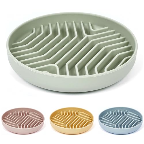 Slow Feeder Dog Bowls, Puzzle Silicone Dog Feeding Bowls with Suction Cups, Anti-Choking, Non-Slip Design, Reduces Boredom, Anxiety, Ideal for Medium to Small Dogs & Cats – XAQMHSW