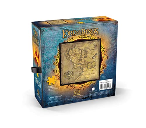 The Noble Collection Władca Pierścieni Mapa Middle Eartgh 1000-częściowa układanka - 60 x 60 cm oversize Puzzle - Zestaw filmowy Władca Pierścieni Rekwizyty filmowe Ściana - prezenty dla rodziny, przyjaciół
