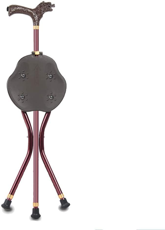 Stick de marche avec cannes de siège télescopique et lampe LED pliable pour adulte et senior