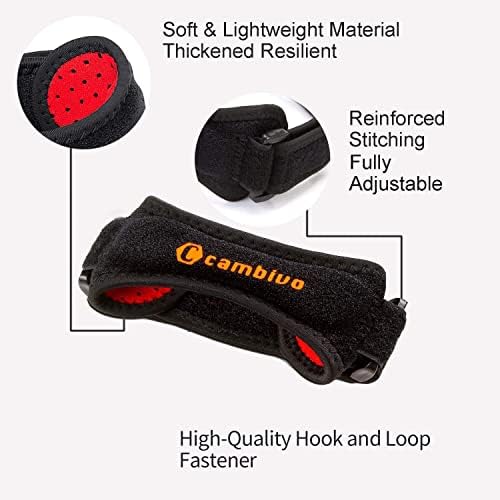 CAMBIVO 2 Pack Patella Tendon Knee Strap, Knee Support Brace for Women Men, Adjustable Band for Hiking, Soccer, Basketball, Baseball, Running, Tennis, Volleyball, Squats