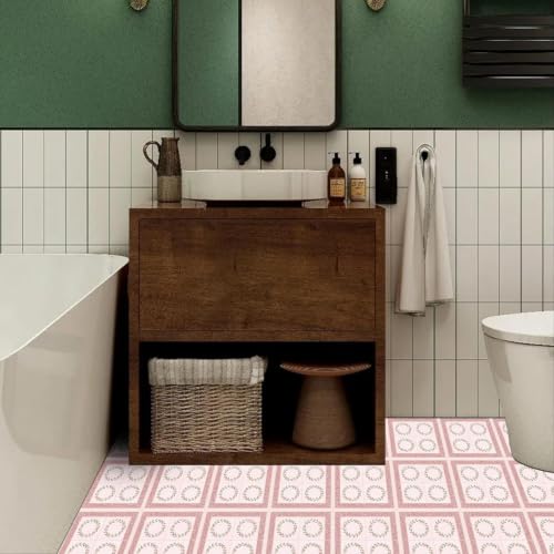 Image of Moroccan Tile Stickers | Waterproof Self Adhesive Peel & Stick Tile Decals for Kitchen Backsplash, Bathroom Wall, Floor, Furniture & Glass (8x8 Inch, Design 21, 36 Pic)