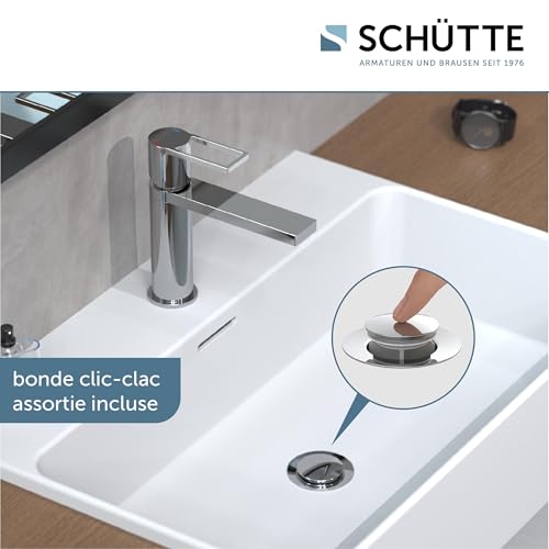 Mitigeur de lavabo chromé Manhattan SCHÜTTE avec bonde pop-up