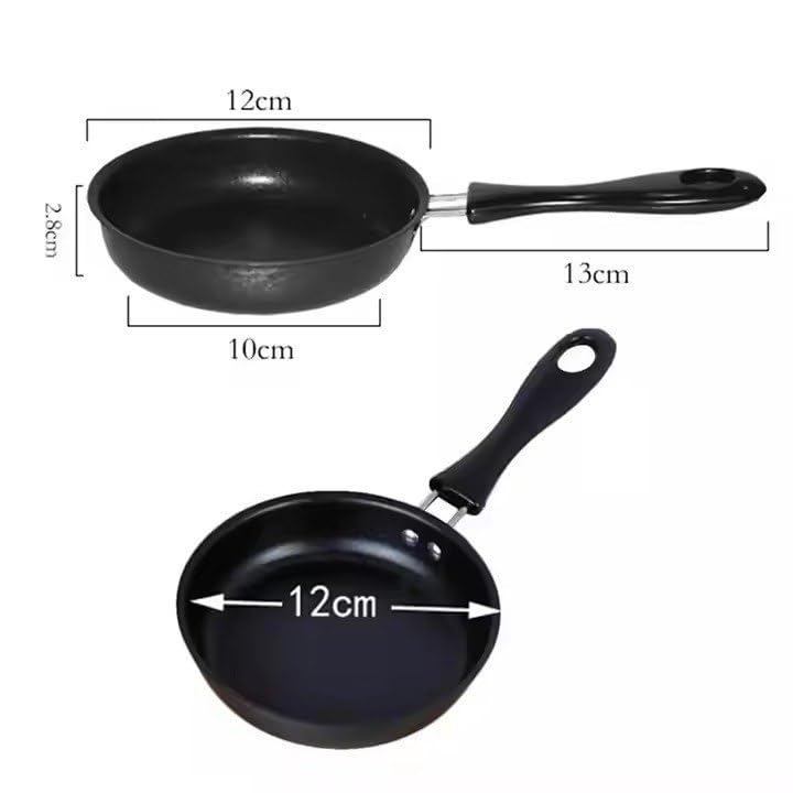 Image of Mini Frying Pan, Non-Stick Egg Pan with Hanging Hole, Anti-Scratch Coating, Durable Flat Bottom Design for Gas, Induction, Electric Stove, Perfect for Single Serve Breakfast Omelets & Camping
