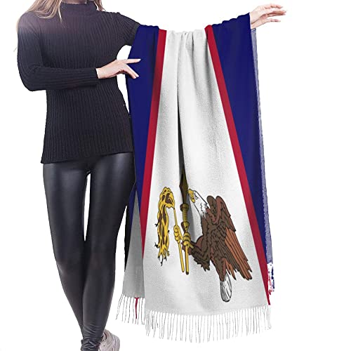 Serbian flag Womens Winter Scarf Cashmere Feel Shawl Wrap Soft Warm Blanket Scarves Fringe Scarf3