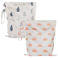 【Premium Waterproof Fabric】Crafted from high-quality polyester with embedded TPU coating, our wet bags are 100% waterproof, durable and reusable. Perfect for storing diapers, swimsuits, wet clothes and more. 【Generous 13x15 Inch Size】Spacious enough ...