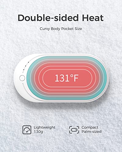 Ocoopa Hand Warmers Rechargeable, 1 Pack 5200Mah Electric Portable Pocket Warmer/Power Bank, Heat Therapy Great For Outdoor Sports, Hunting, Golf, Camping, Warm Gifts For Women, Men, Blue #TOP2