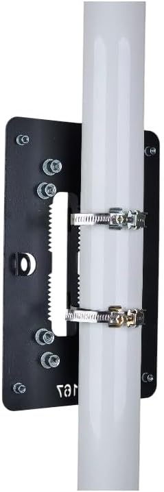 PRO-167 Universal Heavy-Duty Pole Mount Bracket, Powder-Coated Metal, 9.45x6.30x0.07 Inch, for Junction Box, Camera, Enclosure Mounting, Straps Included