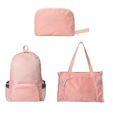Mochila Bolsa Dobrável 2 em 1 Nylon Leve Ecobag (Rosa)