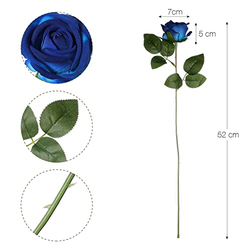 Anaoo 12pcs Rose Fiori Artificiali Rosa Fiore