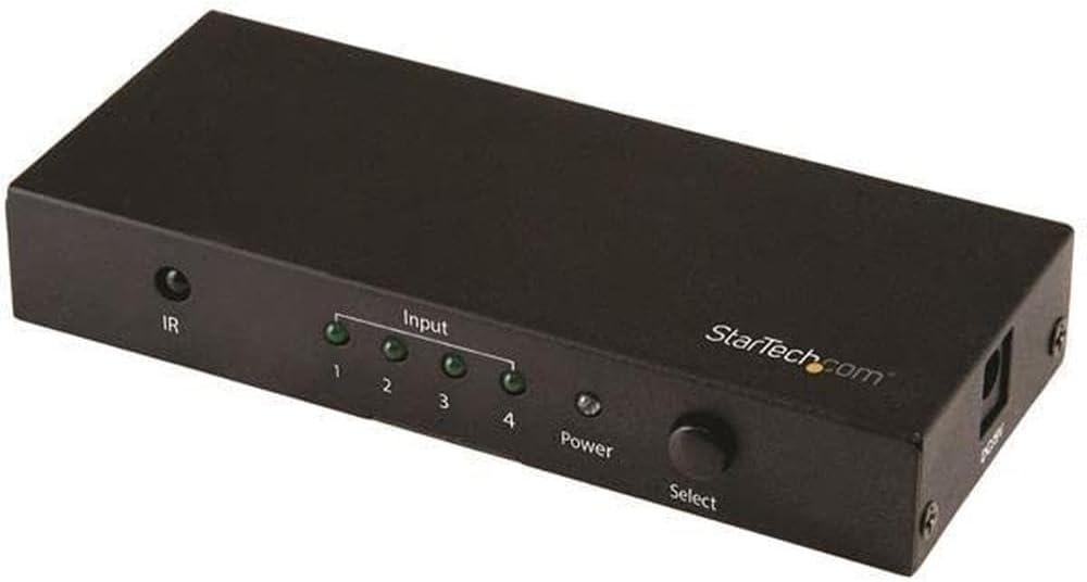 StarTech.com HDMI 2.0 Switch - 4 Port - 4K 60Hz - HDMI Automatic Video Switch Box - Multi Port Hub w/ 1 In 4 Out Functionality (VS421HD20)