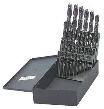 Kodiak Cutting Tools KCT120239 USA Made High Speed Steel Jobber Length Drill Bits Set in Metal Index, Black Oxide Finish, 118 Degree Point Style, 1/16-1/2 x 64ths Size Range (Pack of 29)