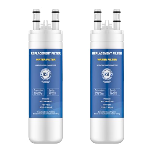 Water Bressvi WF3CB Water Filter Replacement Compatible with Frigidaire WF3CB, PureSource 3, 706465, 242086201, 242069601, PS3412266, AP4567491 Water Filter Replacement, Height 9 Inches (2)