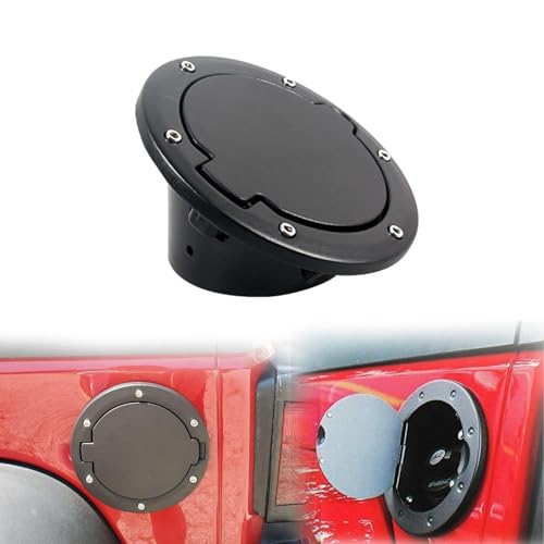 Black Aluminum Gas Cap Cover Fuel Filler Door For Jeep ...