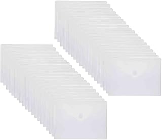 9x7 Clear Plastic Envelopes Hook Loop Closure Receipt Stickers Storage Holder 40 Pack