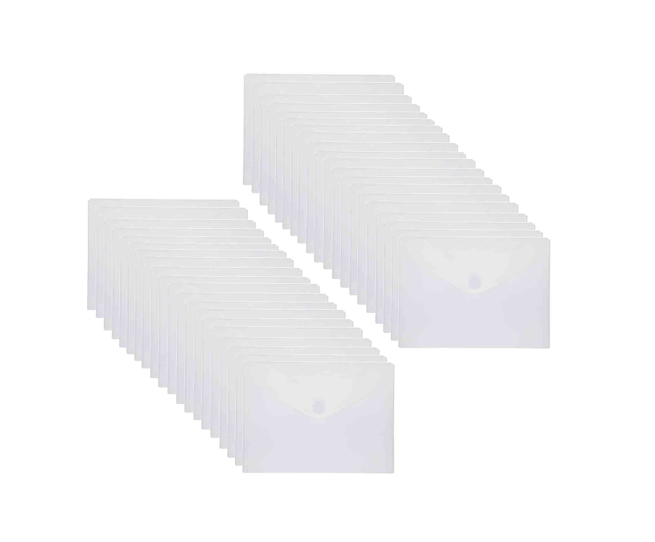 9x7 Clear Plastic Envelopes Hook Loop Closure Receipt Stickers Storage Holder 40 Pack