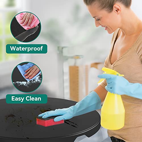 Yitahome 32 Inch Round Folding Table For Outdoor/Indoor, Lightweight Foldable Table W/Thick Table Top And Sturdy Metal Frame, Ideal For Patio Backyard Dining Room Events, Black #TOP6