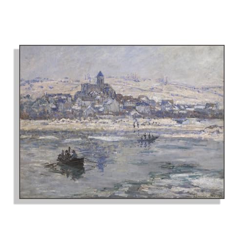 CHJQIERX Claude Monet Canvas Wall Art V茅Theuil in Winter Poster Monet Wall Decor Print Landscape Art Vintage Poster Suitable for Bedroom Living Room Office Wall Decoration Unframed