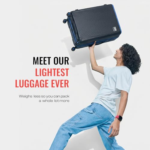 Image of Urban Jungle Lumolite Trolley Bag Set of 2 Hardside Polycarbonate Small, Medium (65, 55 cm) Light Weight Suitcase with, 8 Spinner Wheels and TSA Lock Travelling Luggage for Men & Women | Black