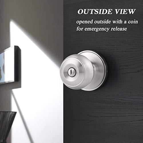 Probrico 8 Pack Interior Privacy Door Knobs Keyless Door Lock Lockset Round Doorknobs In Satin Nickel Door Locks For Bedrooms And Bathrooms Adjustable Latch Backset #TOP4