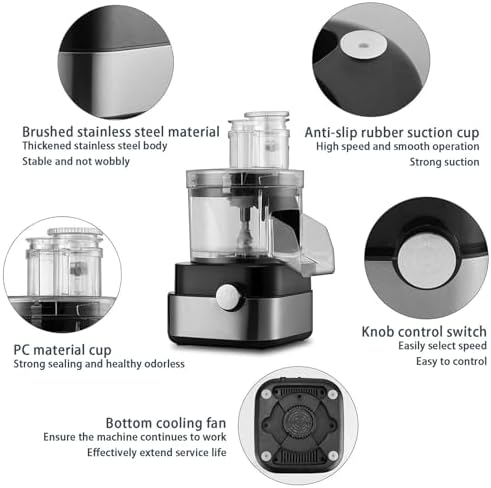 Electric Vegetable Slicer and Shredder-Multifunctional Food Processor with Stainless Blades for Home and Restaurant Cooking