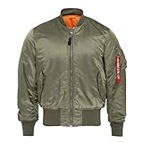 alpha industries herren bomberjacke ma-tt Originale robuste Bomberjacke der US Airforce von Alpha Industries. Nylon-Außenseite, Armtasche und schräge Vordertaschen