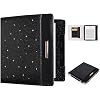 DMLuna Kindle Oasis Case, Fits 10th Generation 2019 and 9th Generation 2017, 7, Premium Protective Durable Lightweight PU Leather Cover with Auto Sleep Wake, Card Slot, Hand Strap, Glitter Black